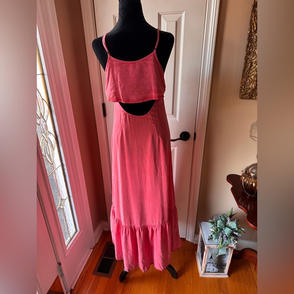 Free People Elegant Coral Pink Open Back Maxi Dress size X-Small - Picture 5 of 13
